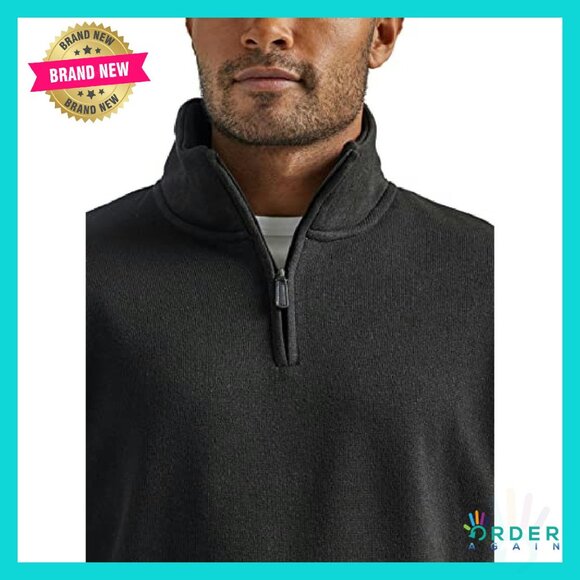 Men's Quarter-Zip Fleece Pullover Relaxed Fit Classic Winter Layering Essential - Picture 5 of 8